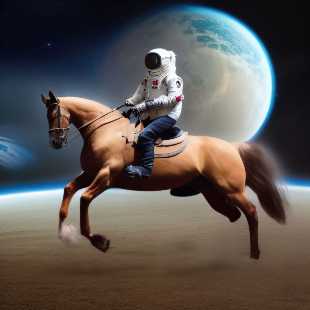 Stable Diffusion Web UI: A photo of an astronaut riding a horse