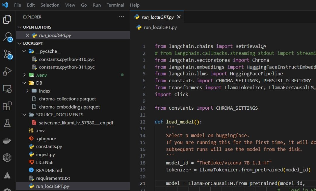 LocalGPT in VSCode